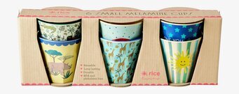 Små Muggar 6-Pack, Funky Blue Prints från Rice i kartong