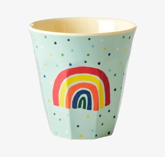 Små Muggar 6-Pack, Funky Blue Prints från Rice med regnbåge