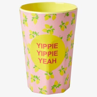 Mugg Latte Lemon Print från Rice med citronmönster och text