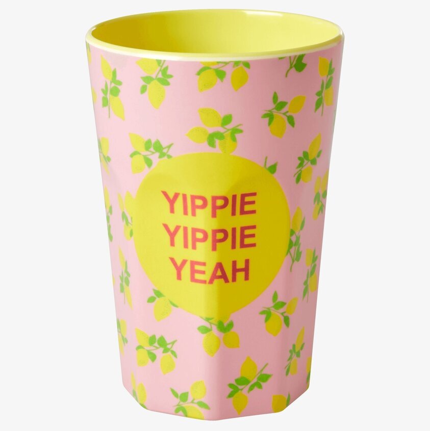 Mugg Latte Lemon Print från Rice med citronmönster och text