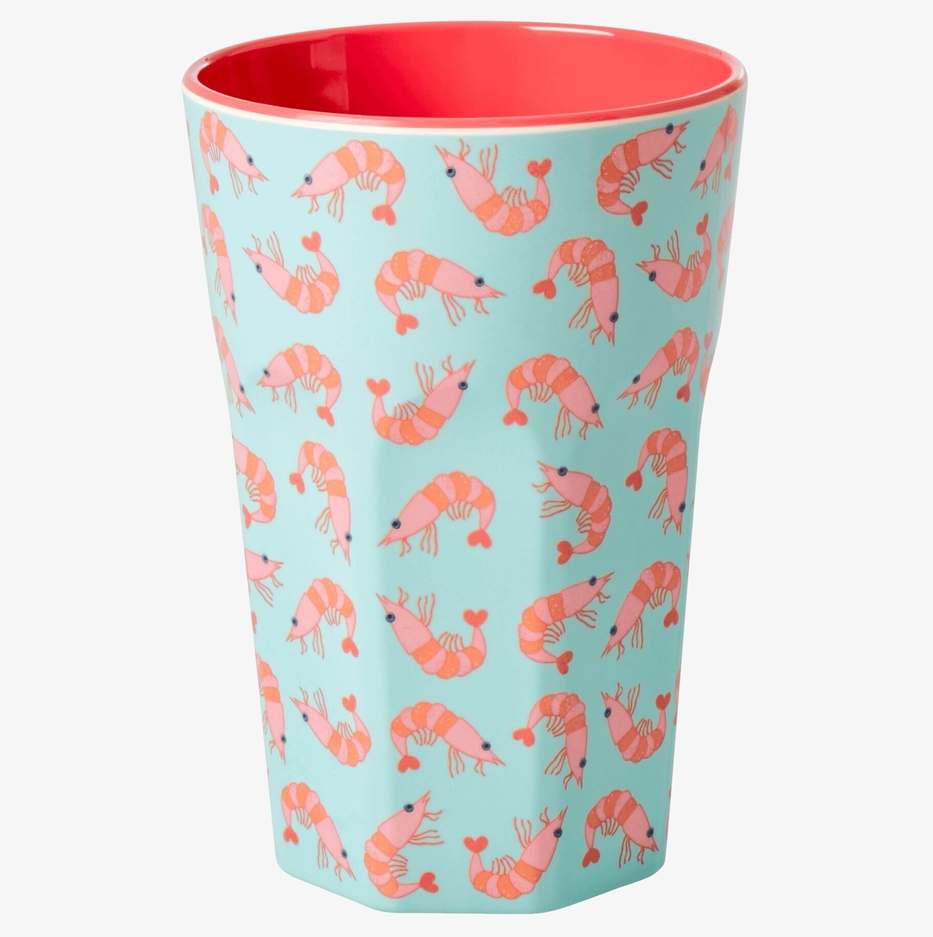 Mugg Latte Shrimp Print från Rice med färgglatt räkmotiv