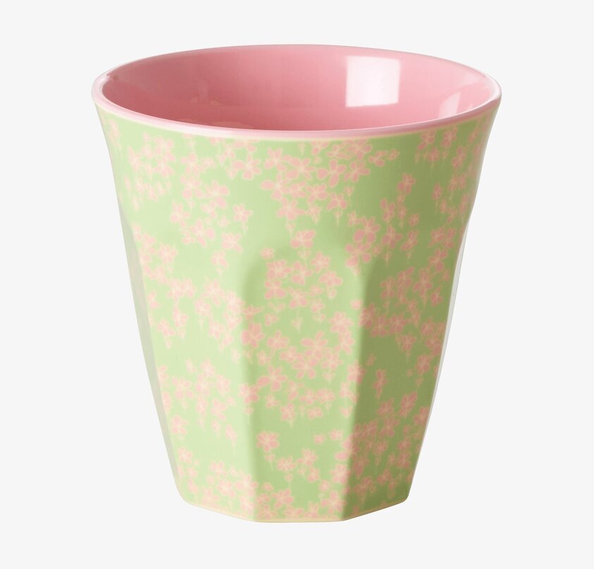 Mugg Pink Flower Field Print från Rice med blommönster