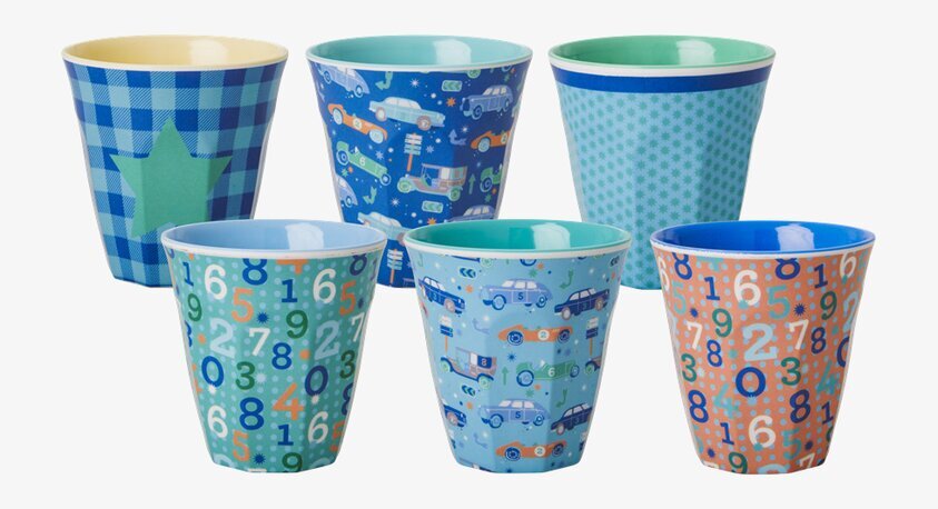 Små Muggar - Bold Boyish Print från Rice i färgglada mönster