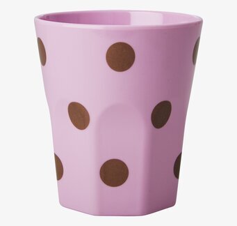 Stor Mugg Pastellrosa Gold Polka Dots från Rice