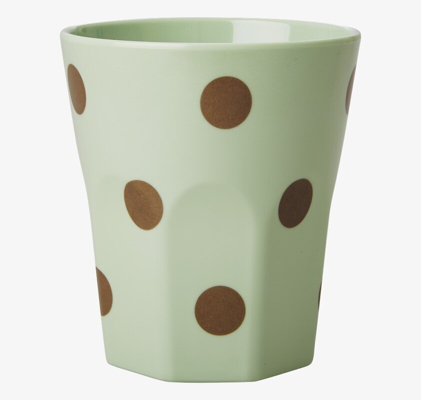 Stor Mugg Pastellgrön Gold Polka Dots från Rice, keramik