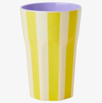 Mugg Latte Yellow Stripes Print från Rice med gula ränder