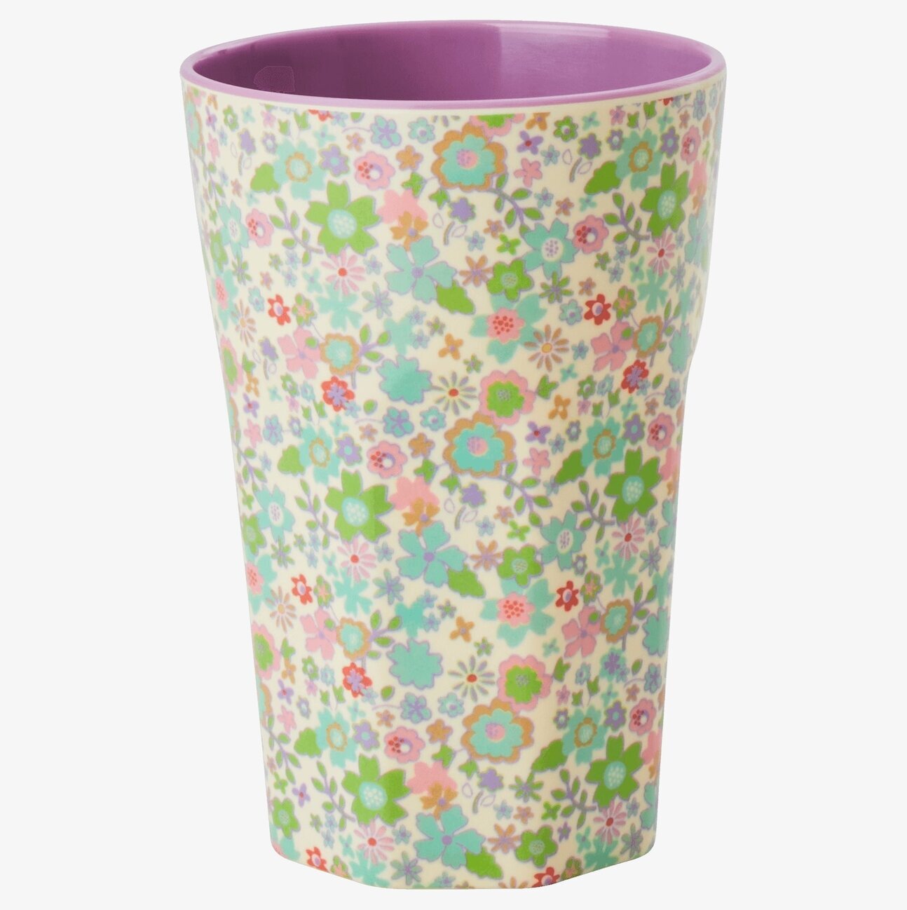 Mugg Latte Pastel Fall Floral Print från Rice på vit bakgrund