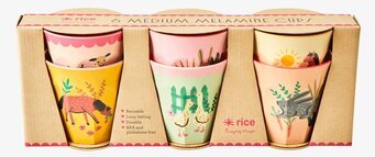 Muggar Medium 6-Pack, Pink Farm Prints från Rice
