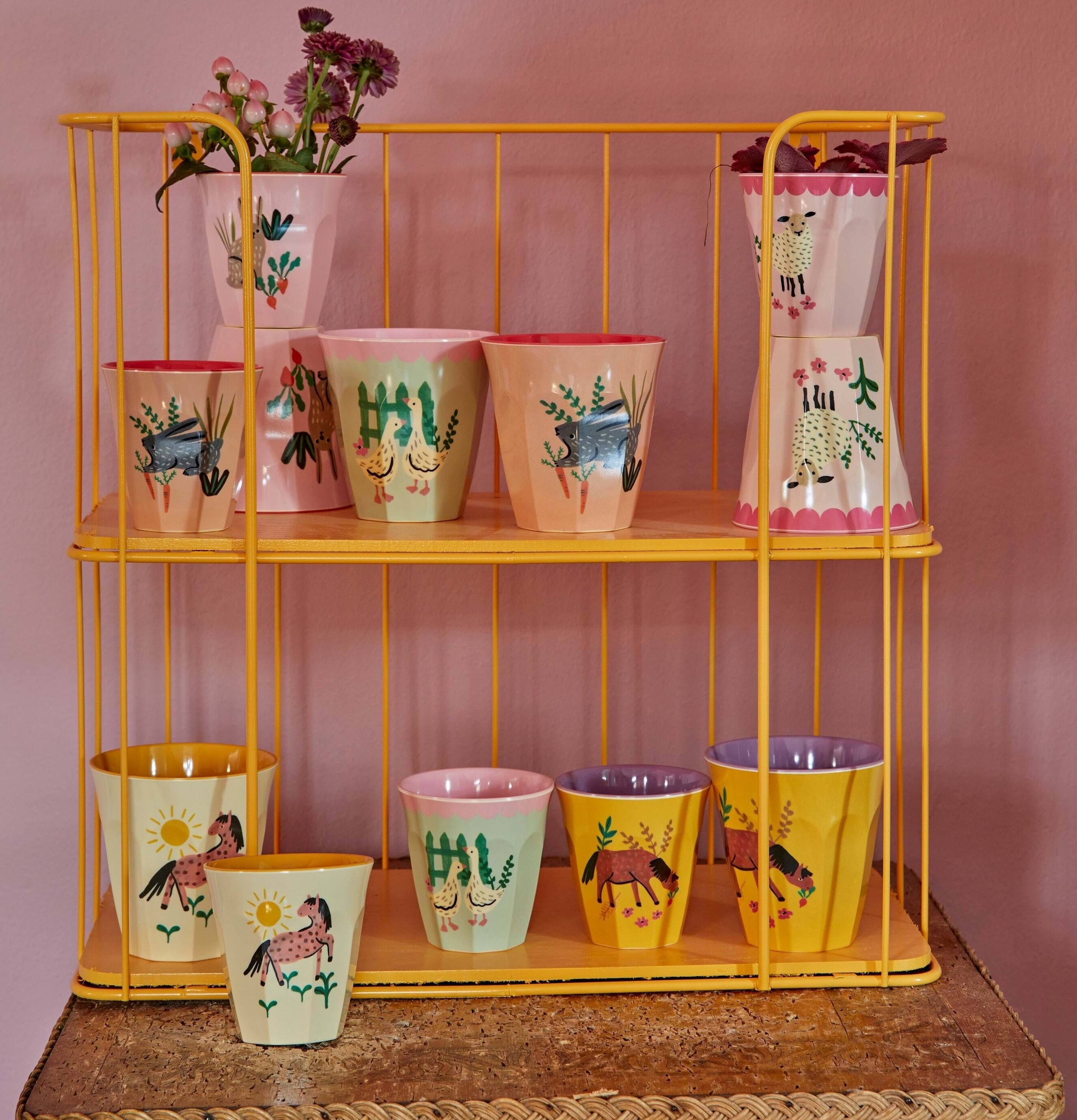 Muggar Medium 6-Pack, Pink Farm Prints från Rice på hylla