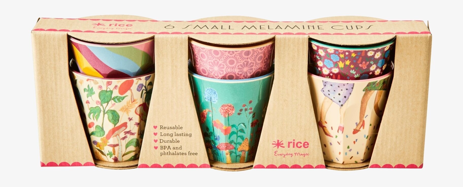 Små Muggar 6-Pack, Dance Out Prints från Rice i kartong