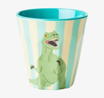 Mugg Dino Print från Rice med färgglad dinosauriedesign