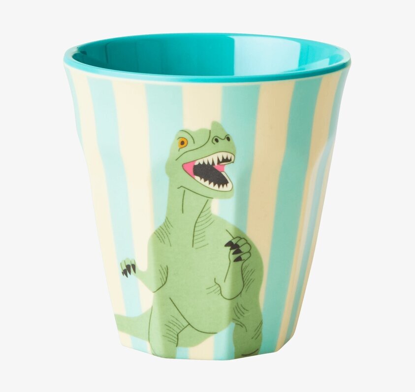 Mugg Dino Print från Rice med färgglad dinosauriedesign