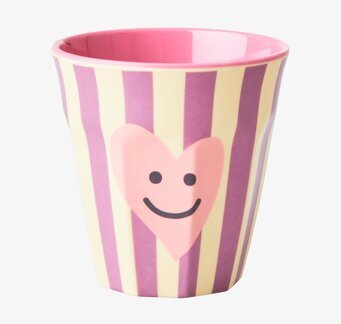 Mugg Heart Print från Rice med färgglada ränder och hjärta
