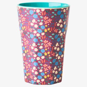 Mugg Latte Poppies Print från Rice med livfulla blommönster