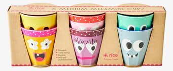 Muggar Medium 6-Pack Face Print från Rice med ansiktsmotiv