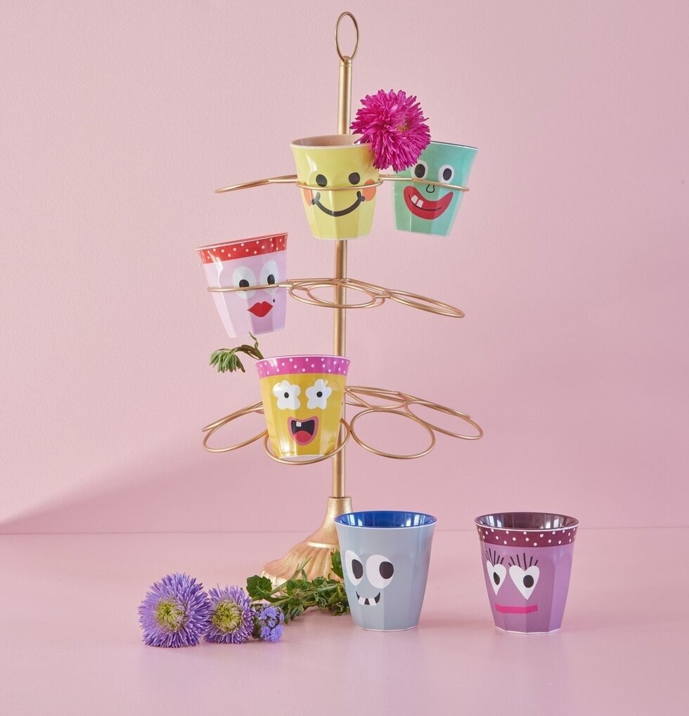 Muggar Medium 6-Pack Face Print från Rice på guldställ