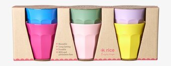 Små Muggar 6-pack - Flower Me Happy från Rice, färgglada