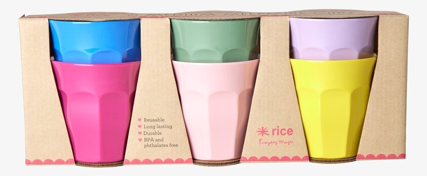 Muggar Medium 6-Pack, Flower Me Happy från Rice i kartong