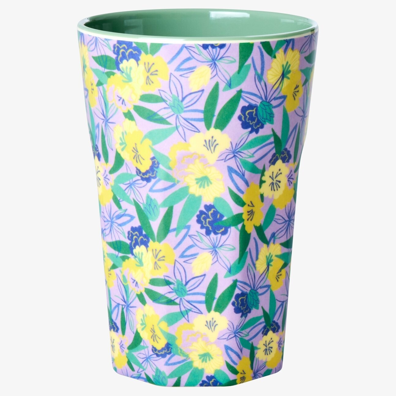 Mugg Latte Fancy Pansy Print från Rice med blommönster