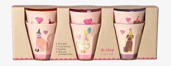 Små Muggar 6-Pack - Animals Lavender Prints från Rice