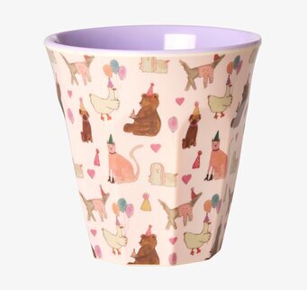 Melaminmugg Animal Lavender Print från Rice med djurmönster