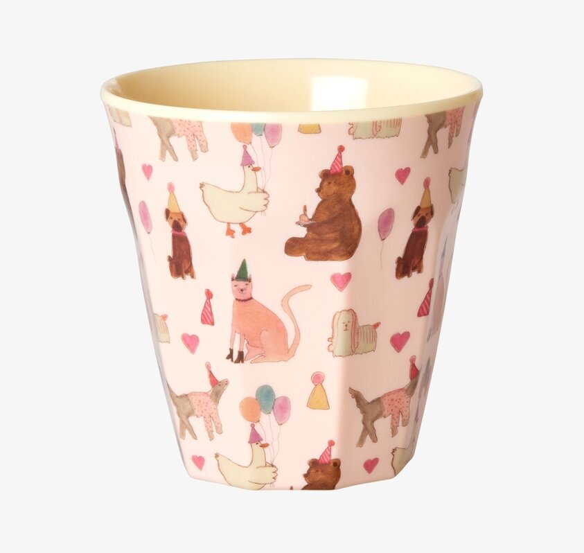 Barnmugg Lavender Animal Print från Rice med festliga djur