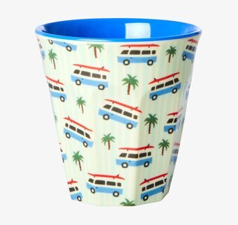 Melaminmugg Cars Print från Rice med bilar och palmer