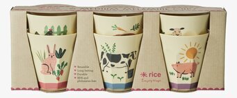 Muggar Medium 6-Pack - Farm Prints från Rice med lantliga motiv