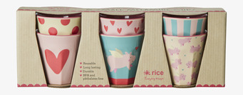 Små Muggar 6-pack - Flying Pig Print från Rice i kartong