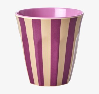Melaminmugg Stripes Print från Rice med färgglada ränder