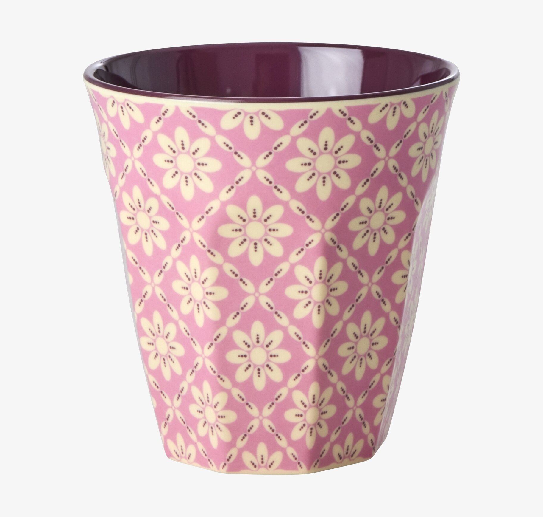 Melaminmugg Graphic Flower Print från Rice mot vit bakgrund