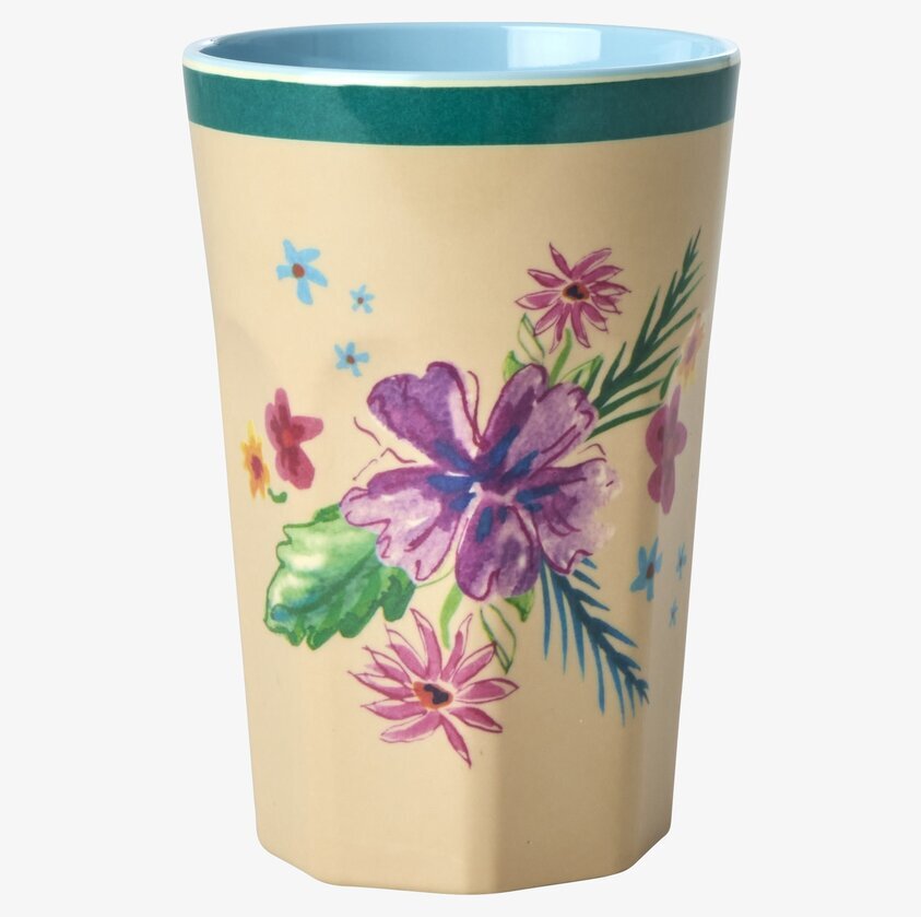 Mugg Latte Arda Bloom Print från Rice med blommönster