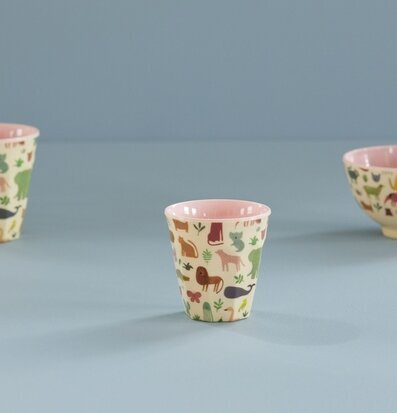 Liten Mugg Sweet Jungle Print Pink från Rice med djurmotiv