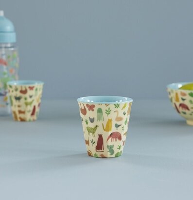 Melaminmugg Sweet Jungle Print Dusty Blue från Rice
