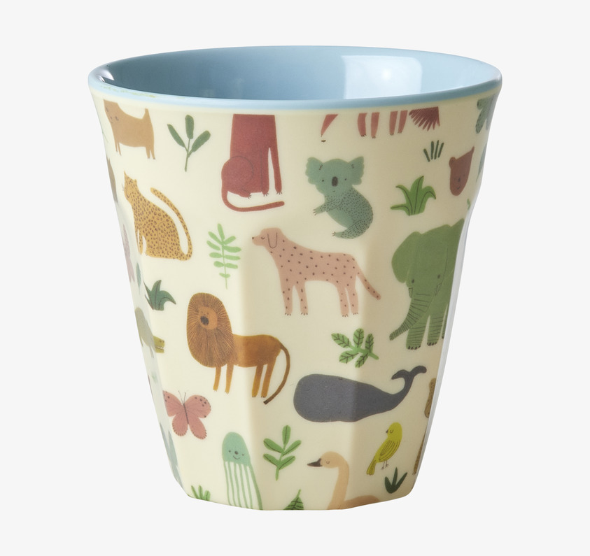 Melaminmugg Sweet Jungle Print Dusty Blue från Rice
