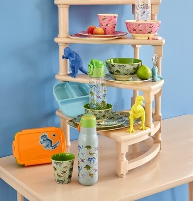 Liten Skål New Dino Print Melaminmugg Rice Skålar att äta ur tilltugg Såskannor/Vispskål servering Matlådor Förvaring