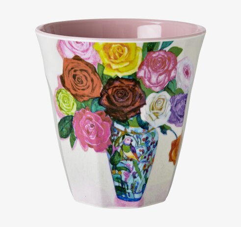 Mugg Vas Med Rosor från Rice, färgglad med rosor och vas