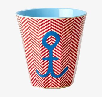 Melaminmugg Anchor Print från Rice med nautiskt mönster