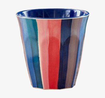 Melaminmugg N.Y. Stripes Print från Rice med färgglada ränder