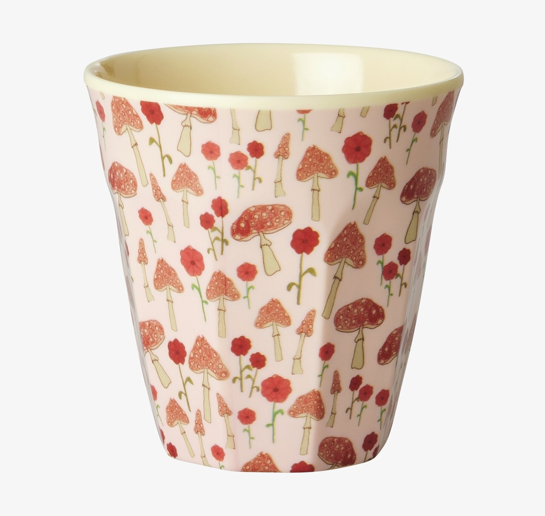Melaminmugg Pink Happy Forest Print från Rice med svampar