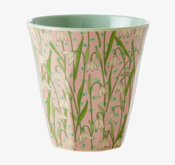 Melaminmugg New Snowdrop Print från Rice med snödroppar