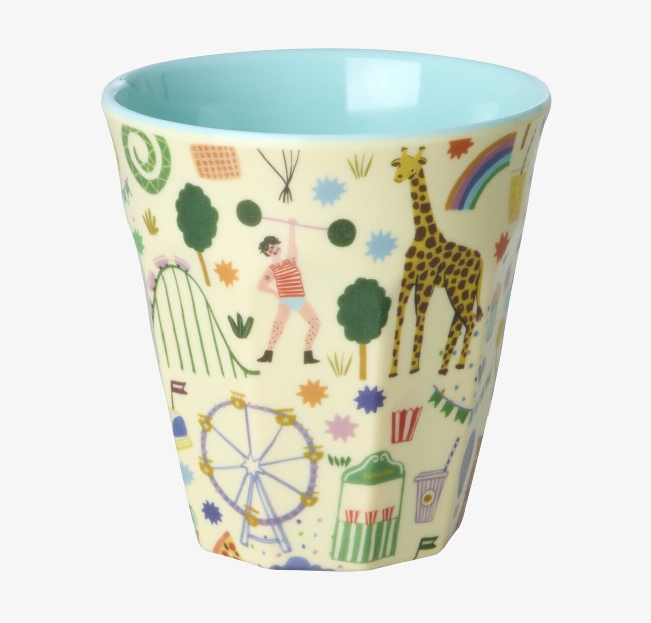 Melaminmugg - Fun Fair Print Mint Rice Melaminmuggar Lattemuggar i melamin Melaminkoppar