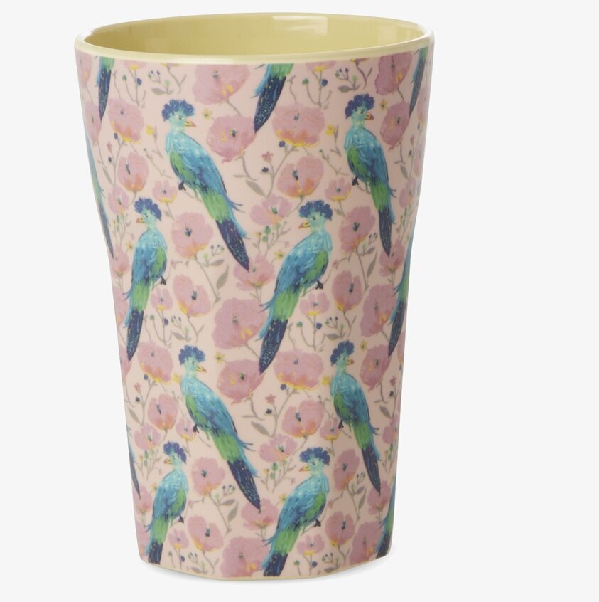 Mugg Latte Exotic Bird Print Rice Melaminmuggar Lattemuggar i melamin Melaminkoppar
