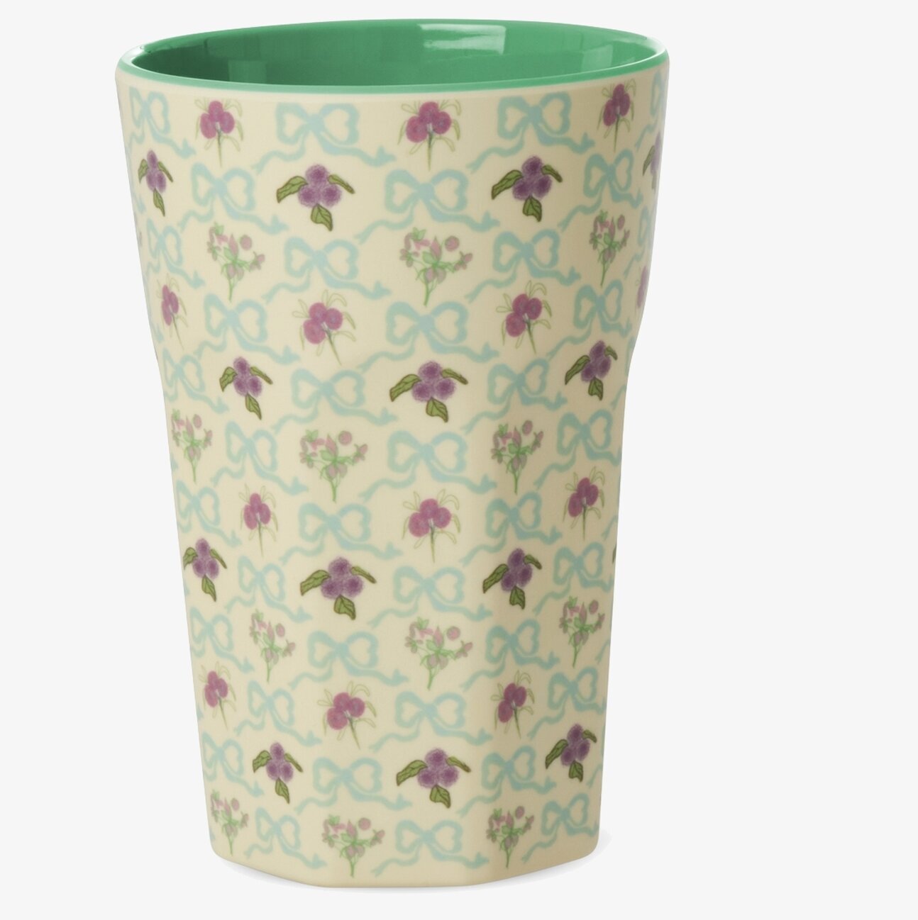 Mugg Latte Bow & Bouquet Print Rice Melaminmuggar Lattemuggar i melamin Melaminkoppar