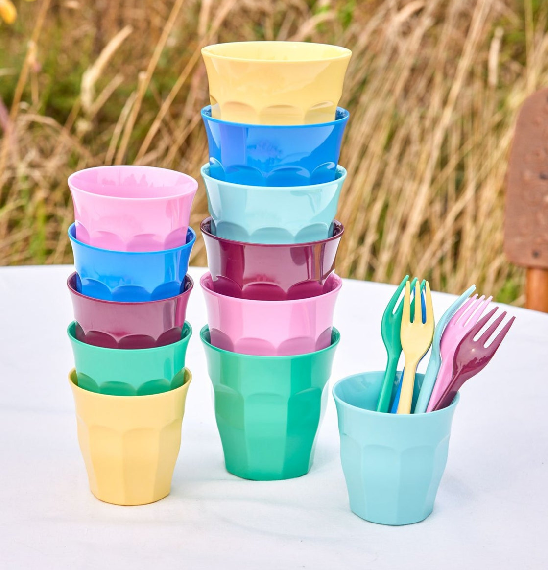 Små Muggar Melamin 6-pack Rice Melaminmuggar Lattemuggar i melamin Melaminkoppar