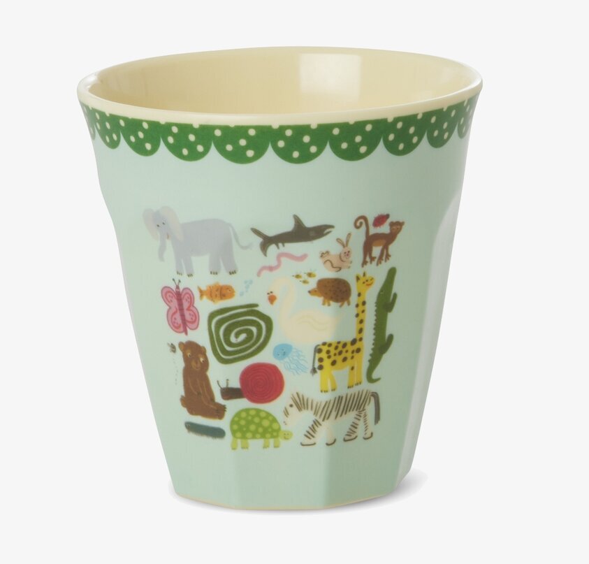 Melaminmugg Wildlife Print Mint Rice Melaminmuggar Lattemuggar i melamin Melaminkoppar