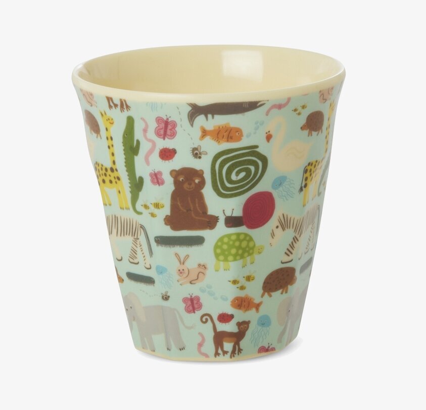 Liten Mugg Wildlife Print Mint Rice Melaminmuggar Lattemuggar i melamin Melaminkoppar