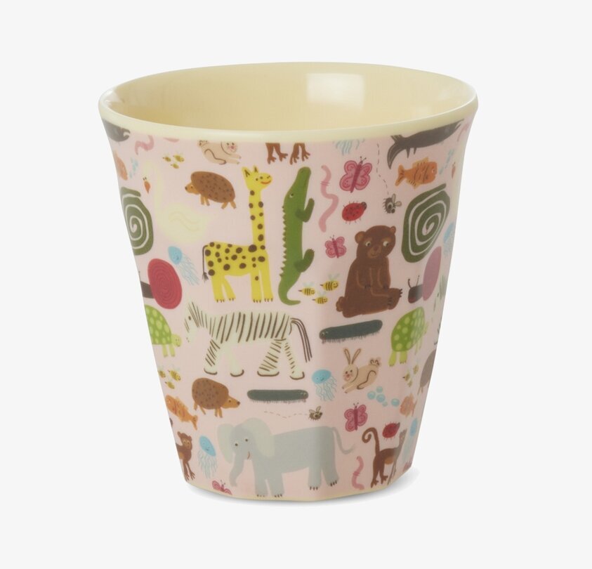 Liten Mugg Wildlife Print Pink Rice Melaminmuggar Lattemuggar i melamin Melaminkoppar
