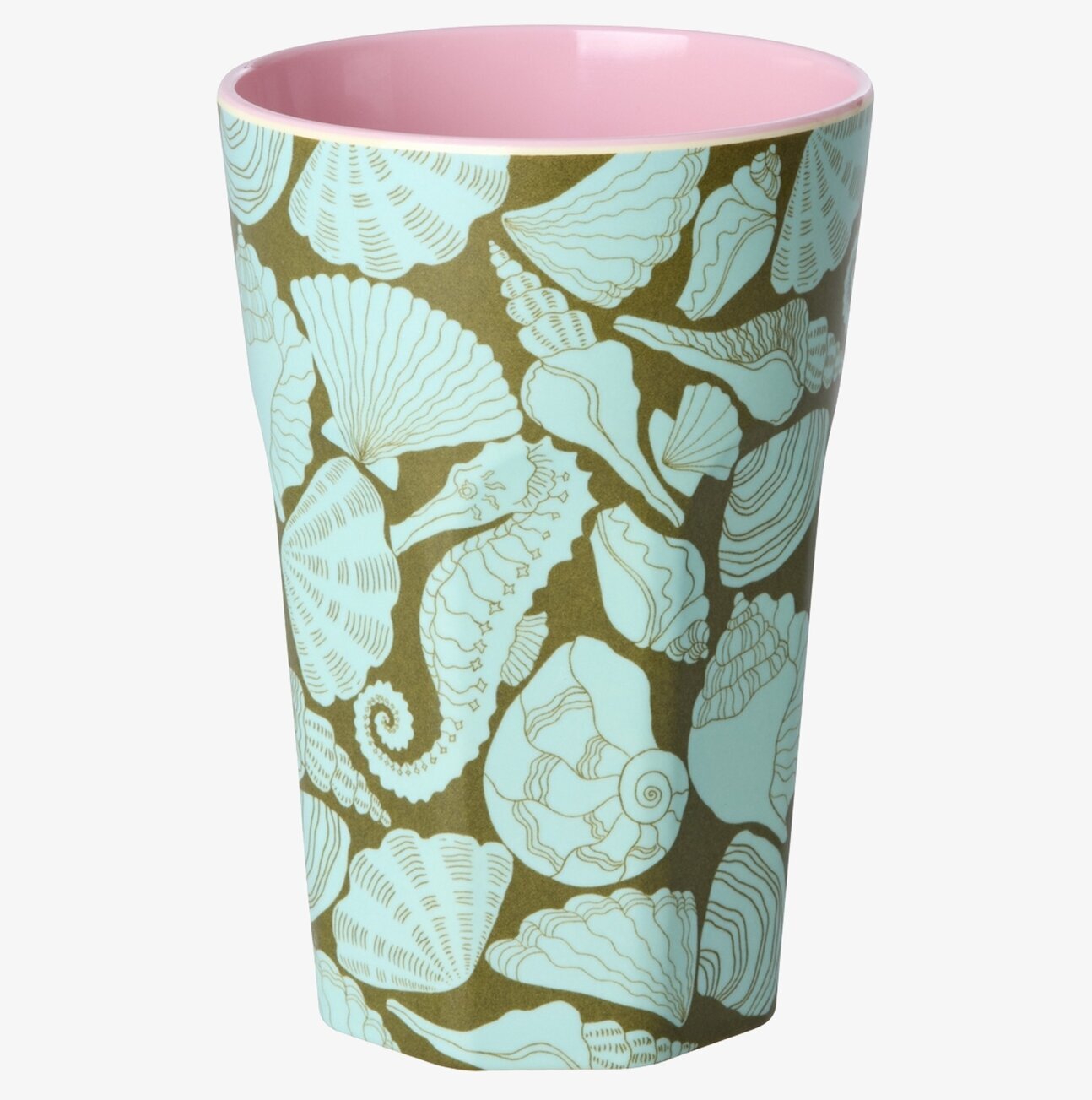 Mugg Latte Seashell Print Rice Melaminmuggar Lattemuggar i melamin Melaminkoppar