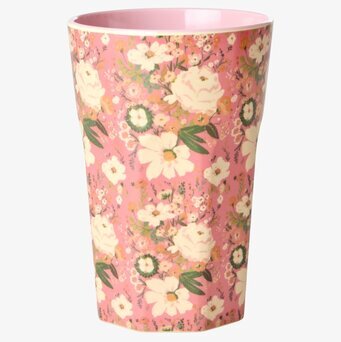 Mugg Latte Alison Flower Print Rice Melaminmuggar Lattemuggar i melamin Melaminkoppar